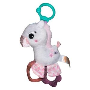 Babygirl car seat rattle teething unicorn
